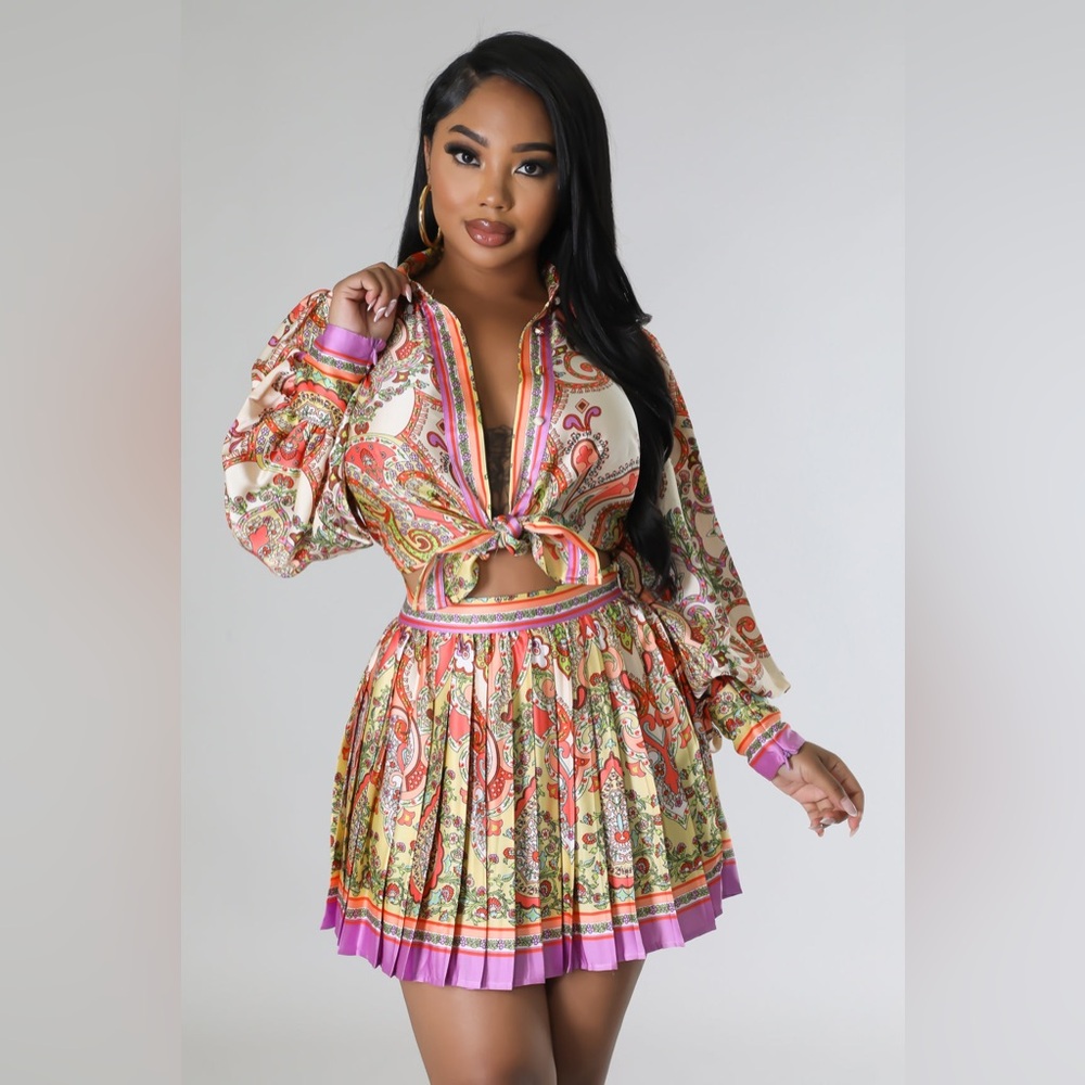 Lilly’s Kloset Colorful Paisley Skirt Set - Picture 5 of 5